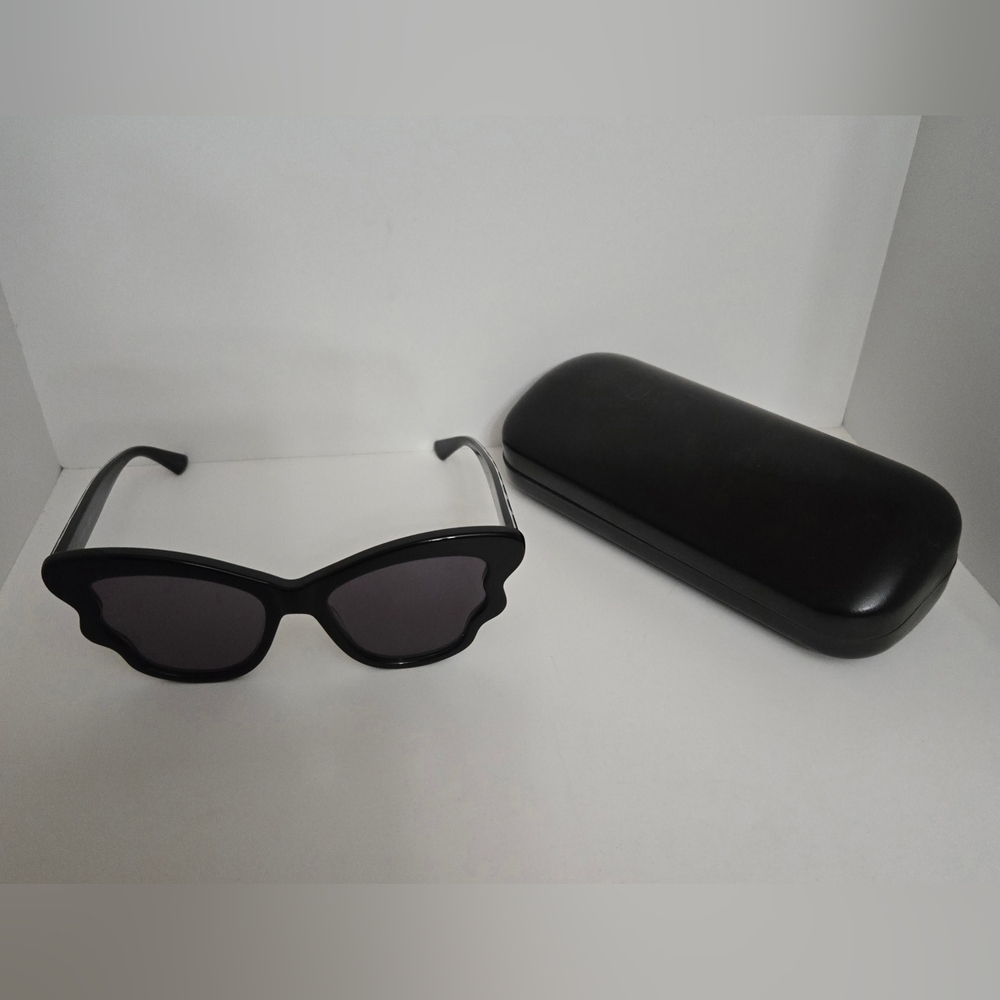 McQ Alexander McQueen Black Butterfly Sunglasses with Case